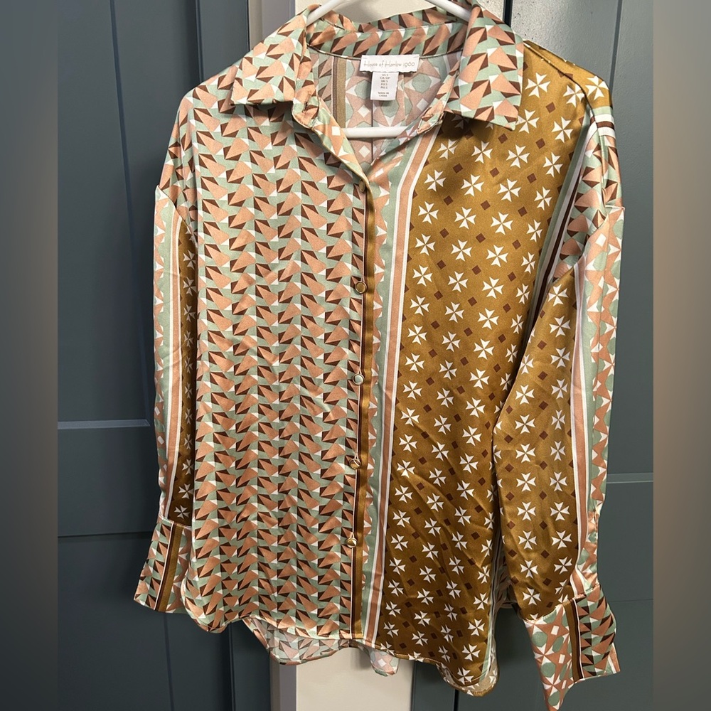 House of Harlow 1960 Multicolor Geometric Blouse